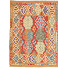 Hand Made Rug Kilim Afghanistan 133x178 Orange