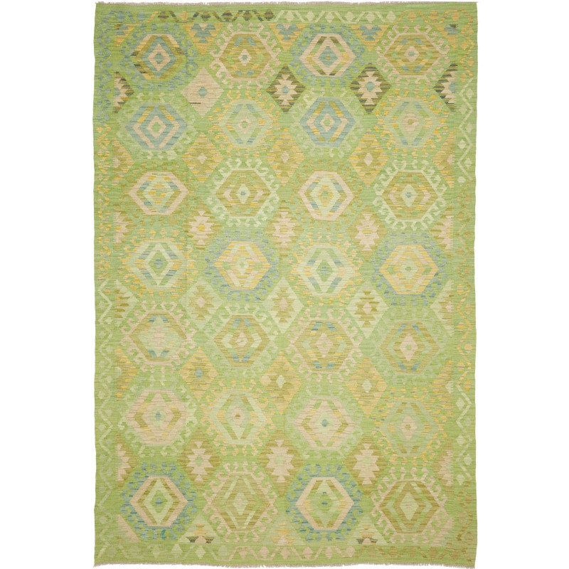 Rug Kilim Afghanistan 203x298 Light Green Cream