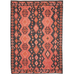Rug Kilim Afghanistan 209x292 Coral Red Charcoa