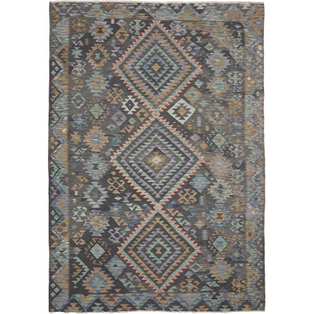 Rug Kilim Afghanistan 200x296 Charcoal Grey Bla