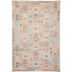 Rug Kilim Afghanistan 199x293 Grey Multicolored