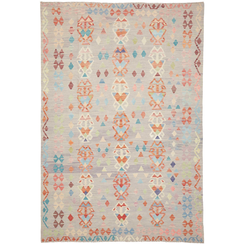 Rug Kilim Afghanistan 199x293 Grey Multicolored