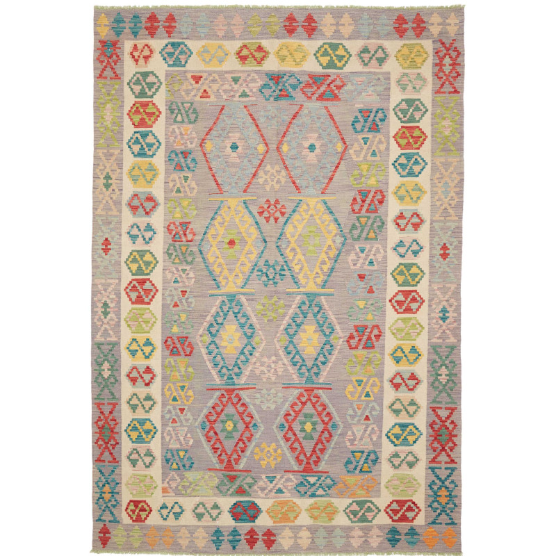 Rug Kilim Afghanistan 202x298 Grey Multicolored