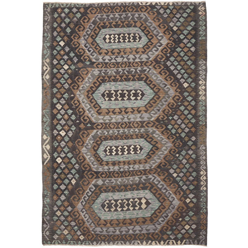 Rug Kilim Afghanistan 199x292 Dark Brown Charco