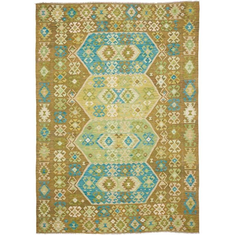 Rug Kilim Afghanistan 206x293 Khaki Brown Turqu