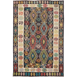 Rug Kilim Afghanistan 205x305 Dark Brown Cream