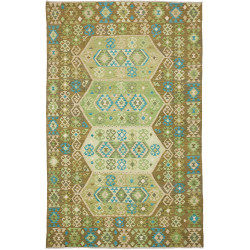 Rug Kilim Afghanistan 197x307 Green Brown Turqu