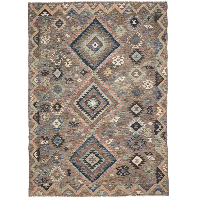 Rug Kilim Afghanistan 209x299 Brown Grey Dark B