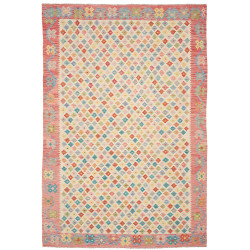 Rug Kilim Afghanistan 198x297 Cream Coral Multi