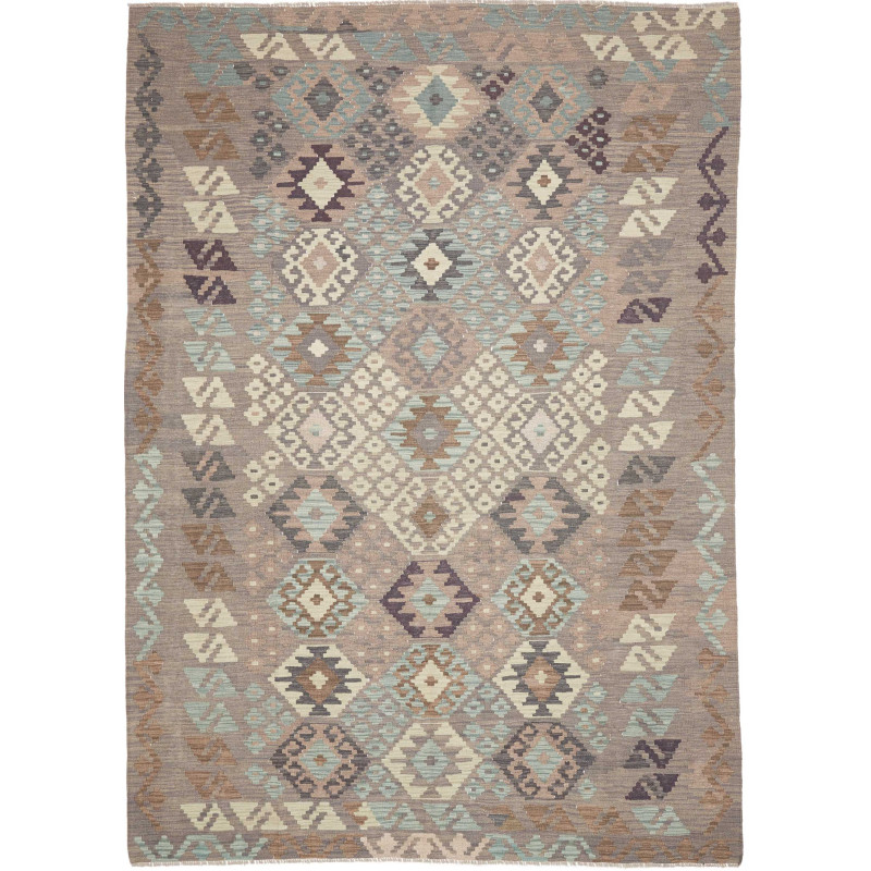 Rug Kilim Afghanistan 206x288 Grey Beige Light
