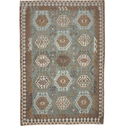 Rug Kilim Afghanistan 203x294 Teal Brown Beige