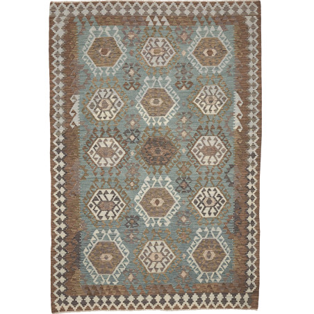 Rug Kilim Afghanistan 203x294 Teal Brown Beige