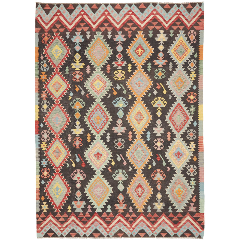 Rug Kilim Afghanistan 208x287 Dark Brown Red Bl