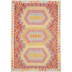 Rug Kilim Afghanistan 206x288 Red Blue Yellow