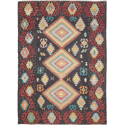 Rug Kilim Afghanistan 206x291 Dark Grey Black R