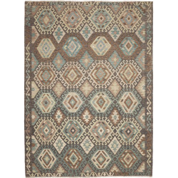Rug Kilim Afghanistan 210x295 Brown Teal Beige