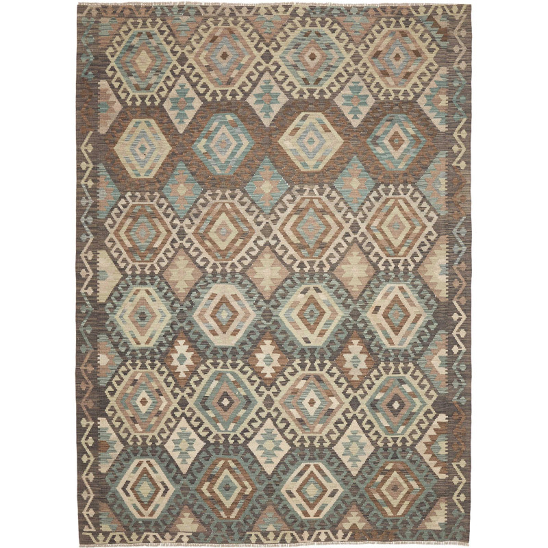 Rug Kilim Afghanistan 210x295 Brown Teal Beige