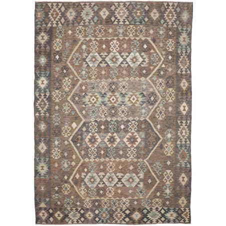 Rug Kilim Afghanistan 210x299 Earthy Brown Grey