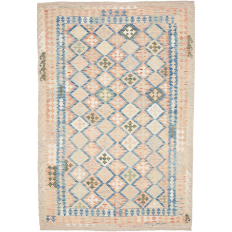 Rug Kilim Afghanistan 200x292 Beige Peach Blue