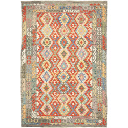 Rug Kilim Afghanistan 204x297 Orange Red Blue Y