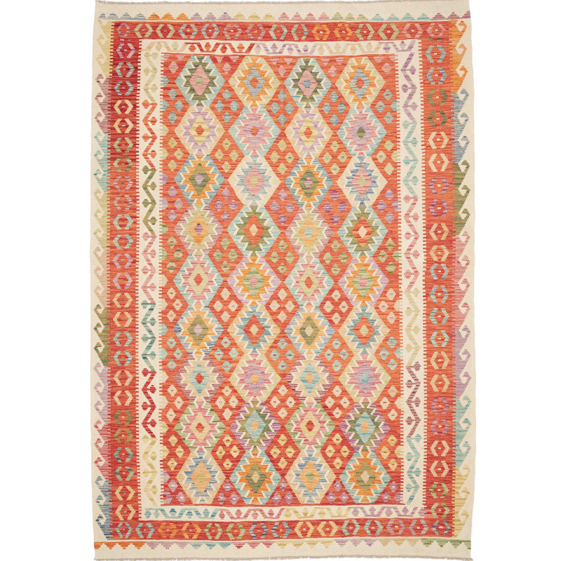 Rug Kilim Afghanistan 203x293 Orange Red Multi