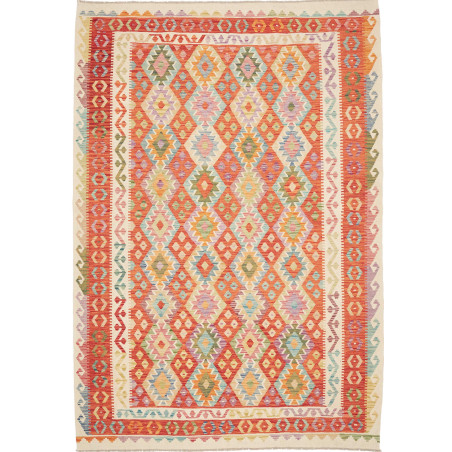 Rug Kilim Afghanistan 203x293 Orange Red Multi