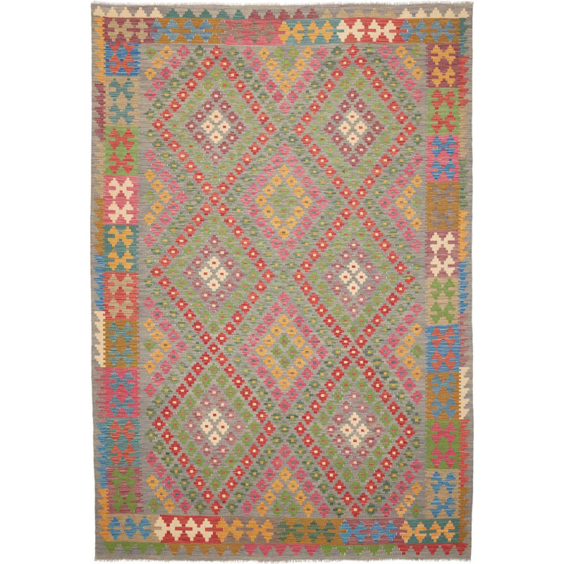 Rug Kilim Afghanistan 202x298 Greyish Green Red
