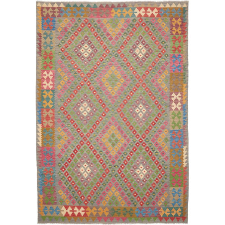Rug Kilim Afghanistan 202x298 Greyish Green Red