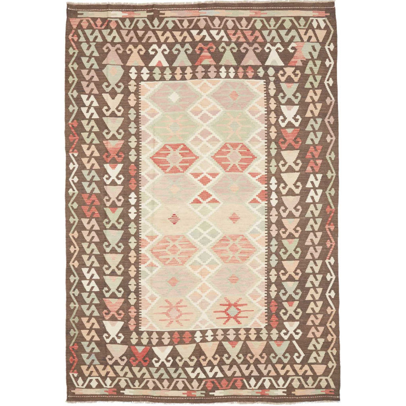 Rug Kilim Afghanistan 204x292 Brown Beige Coral