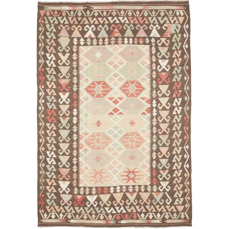 Rug Kilim Afghanistan 204x292 Brown Beige Coral