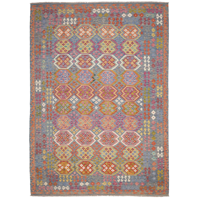 Rug Kilim Afghanistan 247x351 Dusty Blue Grey P