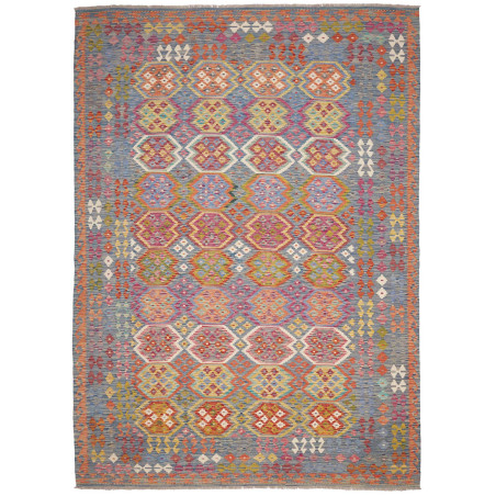 Rug Kilim Afghanistan 247x351 Dusty Blue Grey P