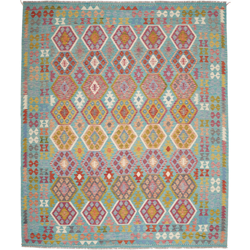 Rug Kilim Afghanistan 252x296 Turquoise Red Gol