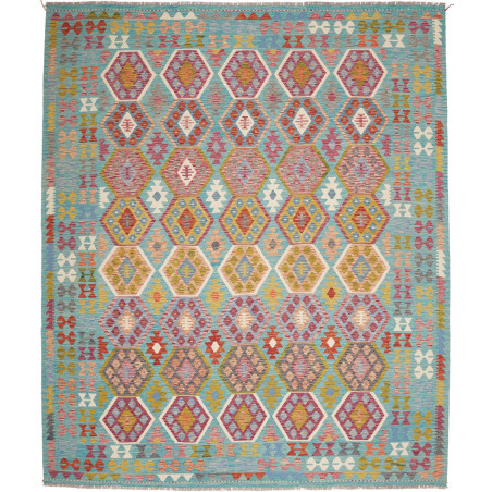 Rug Kilim Afghanistan 252x296 Turquoise Red Gol