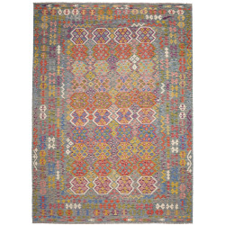 Rug Kilim Afghanistan 253x349 Blue Grey Orange