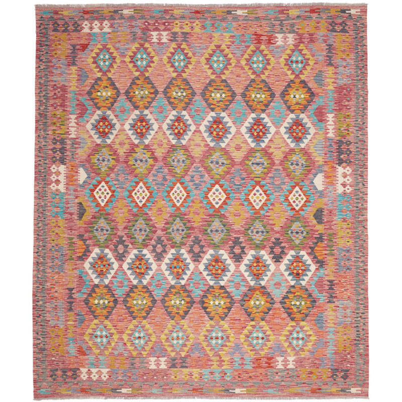 Rug Kilim Afghanistan 254x293 Dusty Rose Turquo