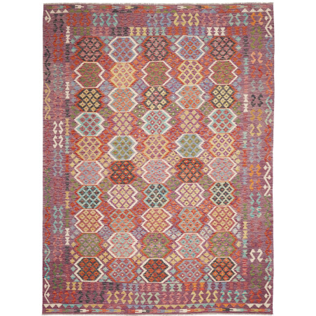 Rug Kilim Afghanistan 255x344 Purple Red Orange
