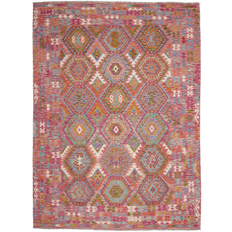 Rug Kilim Afghanistan 255x345 Pink Coral Orange
