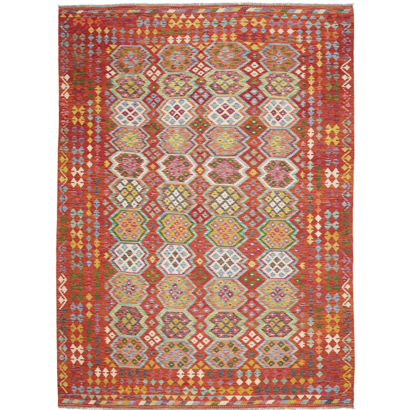 Rug Kilim Afghanistan 256x350 Terracotta Red Sk