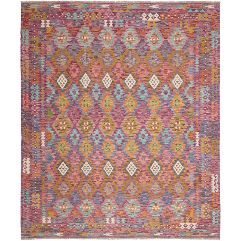 Rug Kilim Afghanistan 256x299 Purple Teal Orang