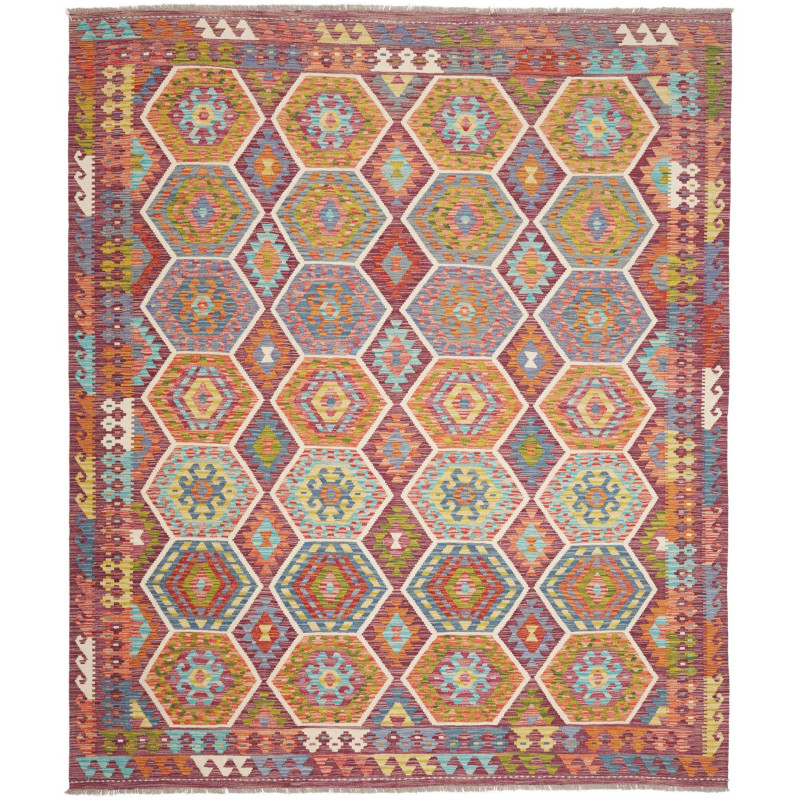 Rug Kilim Afghanistan 257x297 Red Orange Turquo