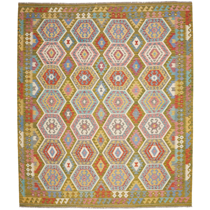 Rug Kilim Afghanistan 257x295 Olive Green Blue