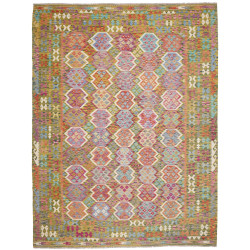 Rug Kilim Afghanistan 262x345 Olive Green Mauve