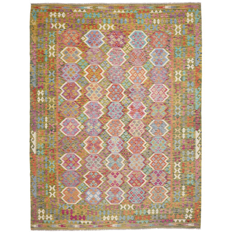 Rug Kilim Afghanistan 262x345 Olive Green Mauve