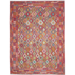 Rug Kilim Afghanistan 263x357 Red Orange Blue Y
