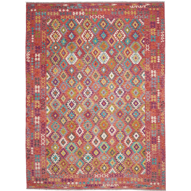 Rug Kilim Afghanistan 263x357 Red Orange Blue Y