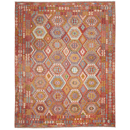 Rug Kilim Afghanistan 305x388 Rust Red Sky Blue