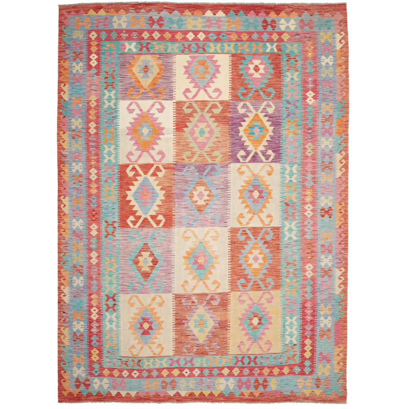 Rug Kilim Afghanistan 248x341 Red Orange Turquo