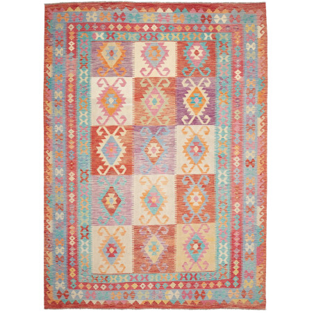 Rug Kilim Afghanistan 248x341 Red Orange Turquo