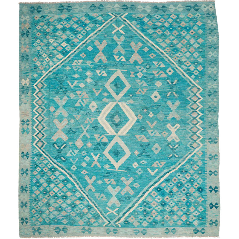 Rug Kilim Afghanistan 252x297 Turquoise Light G